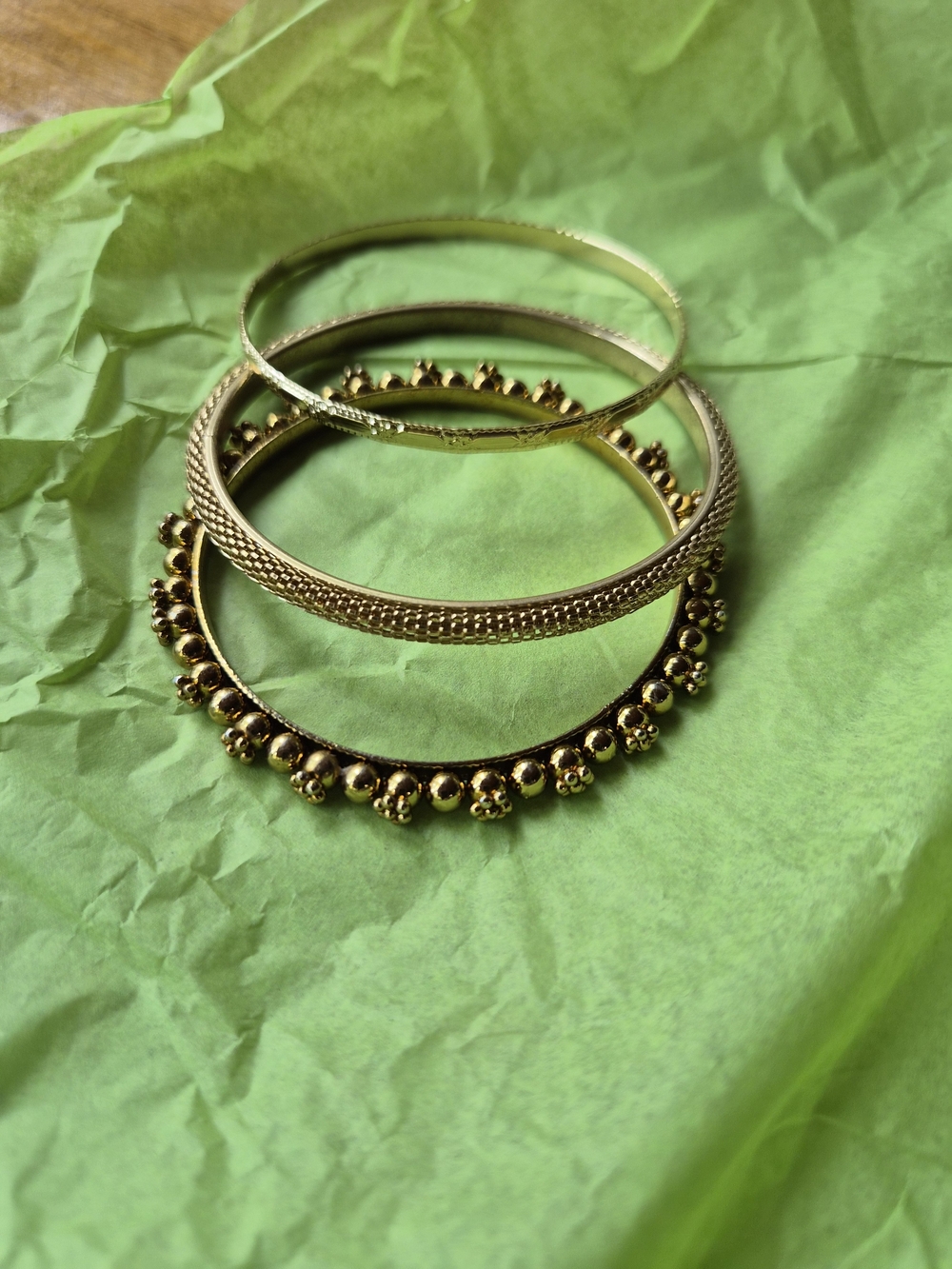 Gold-Tone Stacked Indian Style Bangle Set